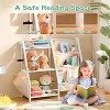 Vynxaria Bookshelf Series 24 in. Wide White Metal 3-Shelf Kids Bookcase with Extra Pocket and Side Pockets - 3 of 4