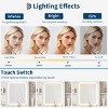 Makeup Vanity Desk Mirror with Lights & Power Outlet, Farmhouse Makeup Vanity Dressing Table with Solid Wood Stool, 2 Drawers & Glass Top - 4 of 4