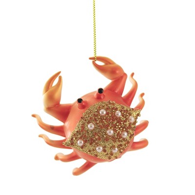 Holiday Ornament 3.25" Pacific Gold Crab Ocean Life Fresh Water  -  Tree Ornaments