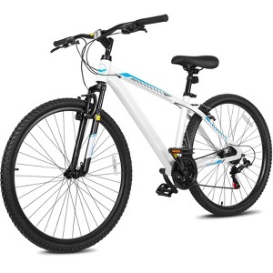 Hykolity 29 inch Mountain Bike 29r MTB Sport Bicycle Large Bike Full Suspension Lightweight Outdoor Cycling for Adult Men Woman - Pale White - 1 of 4