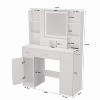 Okak Vanity Table with Lights, with Drawers and Storage Cabinet, Dressing Table with Dressing Pad for Bedroom Living Room - 3 of 4