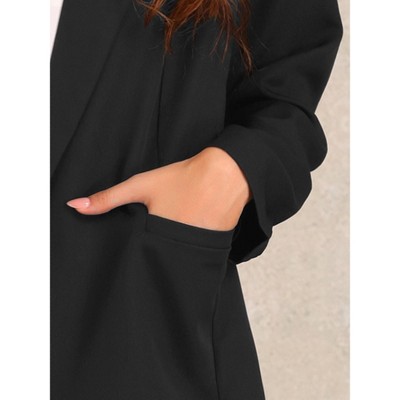Allegra K Women's Long Sleeve Open Front Business Work Suit Blazer with Pocket Black Small — фото 5