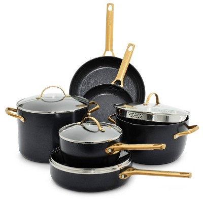 Black and Gold 10-Piece Nonstick Aluminum Cookware Set