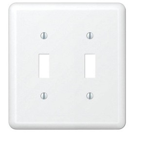 Amerelle Devon White 2 gang Stamped Steel Toggle Wall Plate 1 pk - 1 of 1