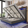 AMERLIFE Bed Frame 53.1"H with Lift Storage, Headboard Storage & RGB LED - 3 of 4