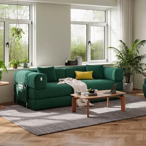 Kumasinova 78.8" Modular Pudding Block Sofa,Floor Sofa Bed with Removable Backrest,Washable Corduroy Cover,Compression Sofa for Living Room,Bedroom - 1 of 4