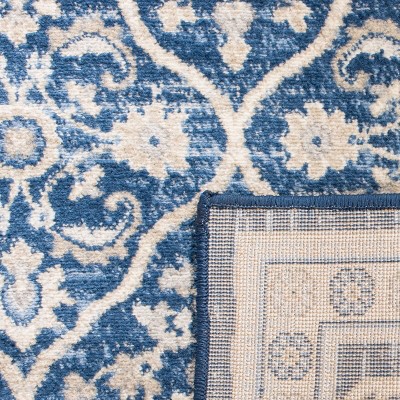 Brentwood Blue and Light Gray Synthetic Square Area Rug