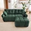 2-Seater Sofa Modern Chenille Fabric with Ottoman for Living Room White - 2 of 4