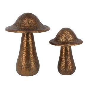 Transpac Oversized Metal Bronze Mushroom Decor Set of 2 Unique Home Decorations for Spring and Seasonal Decor - 1 of 1