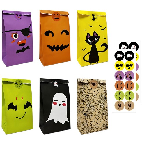 Wrapables Halloween Trick or Treat Bags with Stickers, Goody Bags for Parties, Candy and Treats (Set of 24) - image 1 of 4