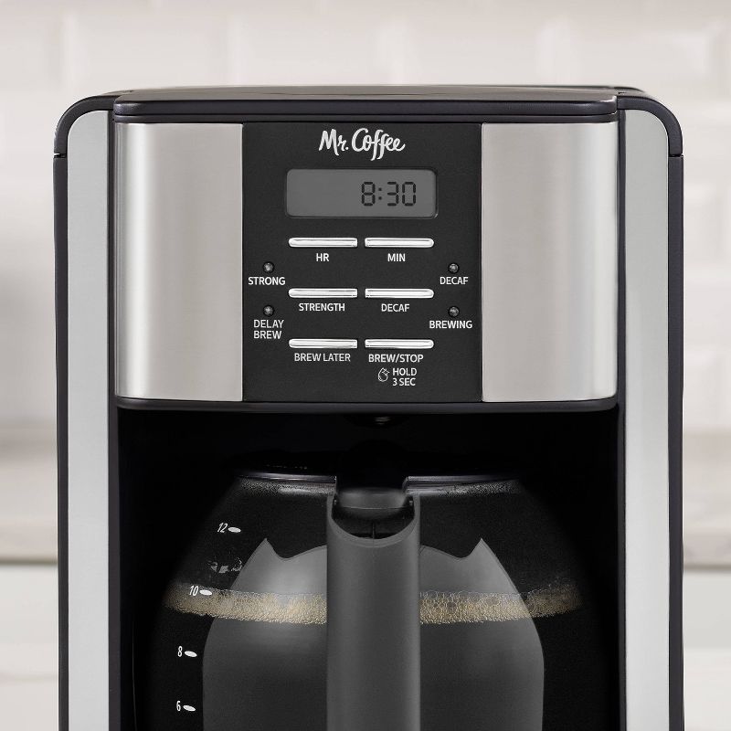 Mr. Coffee 12-Cup Programable Coffee Maker Black/Stainless Steel, 2 of 7