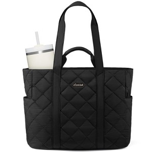 Tote Bag for Women,Large Puffer Tote Bag with Zipper,Quilted Puffy Work Bag Purse for Travel Beach Gym Weekend - 1 of 4
