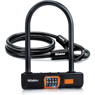 Bike Locks Heavy Duty Anti Theft, Combo Bike U Lock, 4-Digit Resettable Combination Bicycle Lock