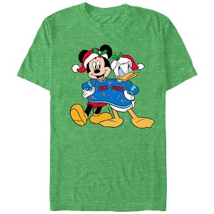 Men's Mickey & Friends Christmas Nice and Naughty Donald and Mickey T-Shirt - 1 of 3