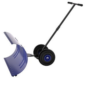 Heavy-Duty Snow Shovel with Wheels, 5-Position Adjustable Blade & Handle, 29/36 Inch Galvanized Steel Snow Pusher for Driveway and Yard - 1 of 4