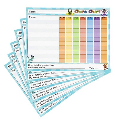 Juvale 6PC Dry Erase Reward Chore Chart for Kids, Reusable Self-Adhesive, 14.5 x 11"