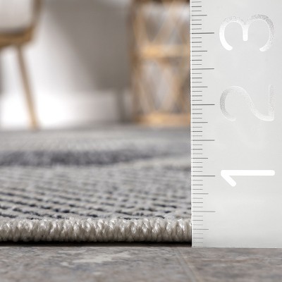 Imogene Gray Geometric Synthetic Indoor/Outdoor Area Rug