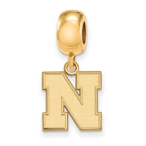 Black Bow Jewelry 14k Yellow Gold Plated Sterling Silver Nebraska Cornhuskers NCAA Bead Charm - 1 of 3