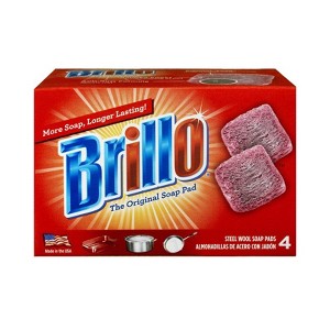 Brillo Heavy Duty Steel Wool Pads For Multi-Purpose 4 pc (Case of 12) - 1 of 1