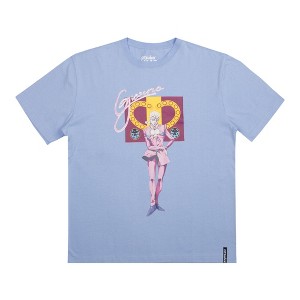 Jojo’s Bizarre Adventure Golden Wind Giorno Crew Neck Short Sleeve Chambray T-shirt - 1 of 4