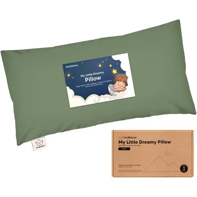 Подушка для малышей Buddy с наволочкой, подушка для малышей Buddy 10x18, Мягкая детская подушка для сна, для путешествий, Возраст 2-5 лет, зеленая