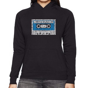 LA Pop Art Women's Word Art Hooded Sweatshirt - 80s One Hit Wonders - 1 of 4