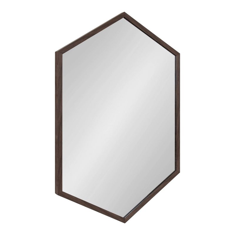 24&#34; x 36&#34; Laverty Hexagon Wall Mirror Walnut Brown - Kate &#38; Laurel All Things Decor, 1 of 9