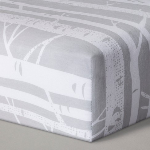 Fitted Crib Sheet Birch Cloud Island Gray Target