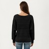 Anna-Kaci Women's Long Sleeve Striped Knit Sweater with Boat Neckline and Relaxed Fit - 3 of 4