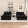 Modern Corduroy Chaise Lounge Chair Set of 2, Oversized Sleeper Sofas with High-Resilience Foam for Bedroom or Living Room – The Pop Home - 2 of 4