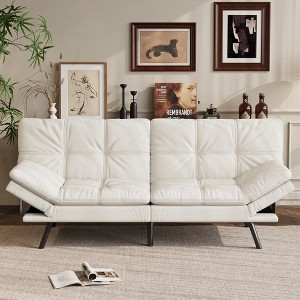 Dyonery 71" Convertible Futon Sofa Bed,Modern Linen Futon Couch with Detachable Cushion,Adjustable Backrest & Armrest - 1 of 4