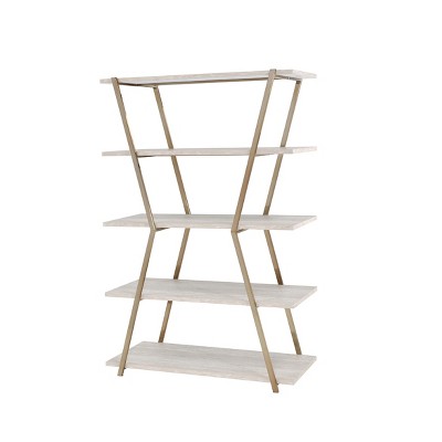 72" Favian 5 Shelf Display Bookcase Champagne - miBasics