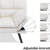 Vipbear 71" Futon Convertible Memory Foam Sofa Bed, Modern Loveseat for Living Room, Adjustable Armrests Backrest Sofabed, Faux Leather - Black - 4 of 4