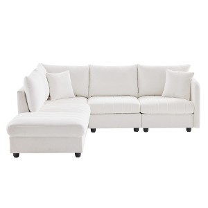 NicBex Modern 89" Sectional Sofa Modular L Shaped Sofa Couch with Removable Ottoman for Living Room Apartment - 1 of 4