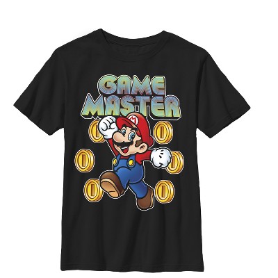 Boy's Nintendo Mario Game Master T-shirt - Black - Medium : Target
