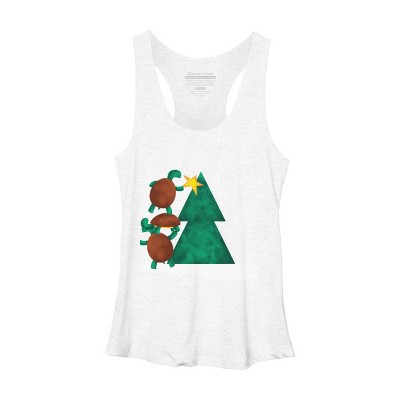 Women's Design By Humans Christmas Tree Turtle By moredesignsplease Racerback Tank Top