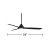 54" Casa Vieja Hermosa Wind Matte Black LED Damp Ceiling Fan - 4 of 4