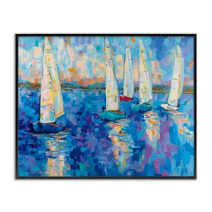 Stupell Industries Expressive Sailboat Waters Abstract Nautical Ship Painting Framed Giclee Art - 1 of 4