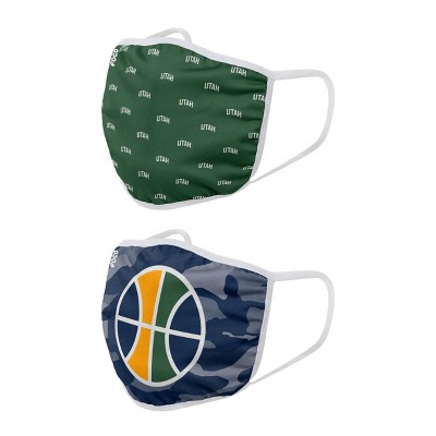 NBA Utah Jazz Youth Clutch Printed Face Covering - 2pk