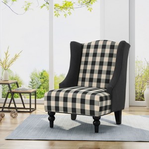 PAGED Modern Accent Chair, Boucle Fabric Arm Chair Wooden Single Sofa Chair for Bedroom, Living Room Furniture, Easy Assembly - 1 of 4