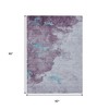 HomeRoots 5' X 8' Lavender And Teal Blue Abstract Washable Indoor Outdoor Area Rug - 3 of 4