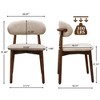 FONTOI Accent Chair Armless Dining Chair Set of 2 with Walnut Solid Wood Legs for Kitchen, Beige, 34"*26"*10" - 3 of 4