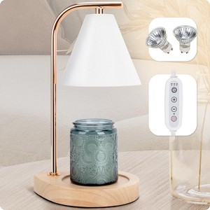 FAAYFIAN Adjustable Candle Warmer Lamp with Timer,Wood Base Metal Shade,Birthday Gifts for Women Mom - 1 of 4