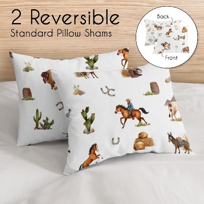 Western Cowboy White Microfiber Full Bedding Set