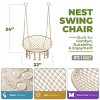 Sorbus Macrame Hanging Swing - Stylish Decorative Premium Cotton Ceiling Boho Chair for Durability - 4 of 4