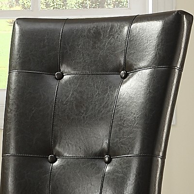 Alexandra Tufted Vinyl Side Chairs - Dark Brown (Set of 2) - Inspire Q