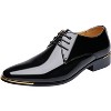 Santimon Dress Shoes Mens Classic Pointed-Toe Patent Leather Lace-up Formal Oxford Shoes - 2 of 4