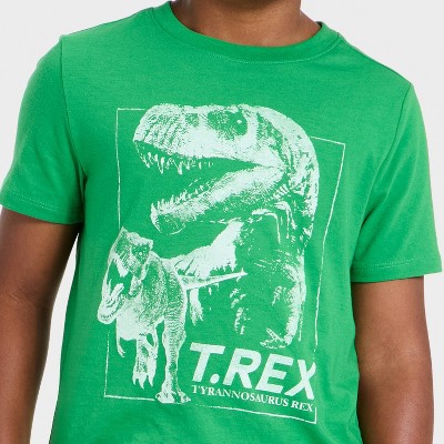 Детские Cat & Jack Boys' Short Sleeve T-Rex Dinosaur Graphic T-Shirt - Cat & Jack™ Green M — фото 2