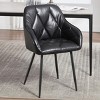 INFURNIC Dining Chairs Set of 2 Upholstered Vintage Kitchen Chairs with Armrests Easy to Assemble and Clean, Black, 20.47"*21.25"*33.85" - 4 of 4