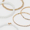 Beaded and Pearl Bow Charm Bracelet Set 5pc - Wild Fable™ Gold - 4 of 4